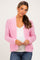 Pink Chunky Waffle Knit Maternity Open Cardigan