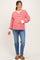 Red Relaxed Fit Striped Maternity Pullover