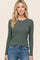 Olive Fitted Ribbed Long Sleeve