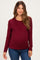 Burgundy Fitted Ribbed Maternity Long Sleeve