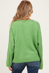 Light Green Long Sleeve Crew Neck Maternity Cardigan