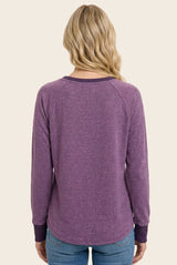 Plum Brushed Knit Long Sleeve Top