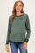 Olive Brushed Knit Long Sleeve Maternity Top