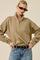 Taupe Half Zip Mock Neck Sweater