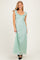 Aqua Textured Short Sleeve Sweetheart Maxi Dress