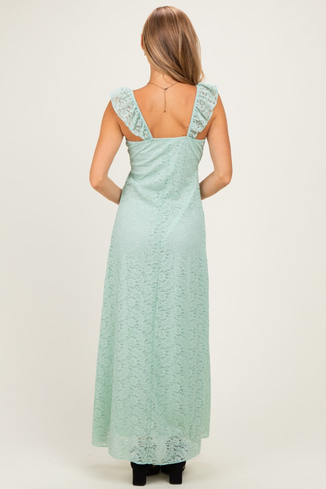 Aqua Textured Short Sleeve Sweetheart Maxi Dress