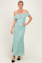 Seafoam Lace Off Shoulder Maxi Dress