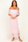 Light Pink Off Shoulder Lace Maxi Dress