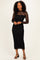 Black Lace Mock Neck Long Sleeve Maternity Maxi Dress