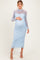 Light Blue Lace Mock Neck Long Sleeve Maternity Maxi Dress