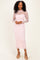 Light Pink Lace Mock Neck Long Sleeve Maternity Maxi Dress