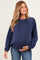 Navy Side Pocket Maternity Pullover Top