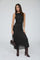 Black Lace Ruched Midi Tank Dress