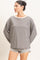 Black Striped Boat Neck Long Sleeve Top