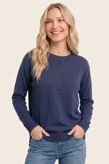 Indigo Solid Basic Maternity Sweater