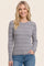 Heather Grey Ribbed Basic Striped Fitted Sweater
