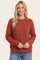 Rust Waffle Textured Sweater