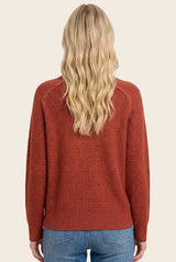 Rust Waffle Textured Sweater