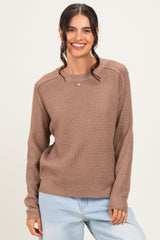 Mocha Waffle Textured Sweater