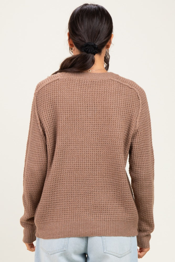 Mocha Waffle Textured Sweater