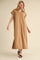 Camel Collared Oversized Midi Dress