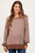 Chocolate Two Tone Oversized Thermal Knit Maternity Top