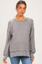 Grey Two Tone Oversized Thermal Knit Maternity Top
