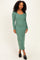 Olive Scoop Neck Long Sleeve Midi Dress