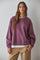Plum Layered Contrast Crew Pullover