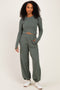 Smoky Fern Cropped Long Sleeve Pant Set
