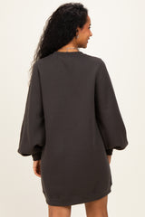 Ash Oversized Bubble Sleeve Maternity Sweatshirt Dress