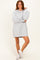 Grey Marl Oversized Bubble Sleeve Sweatshirt Dress