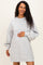 Grey Marl Oversized Bubble Sleeve Maternity Sweatshirt Dress