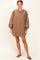 Mocha Oversized Bubble Sleeve Sweatshirt Dress