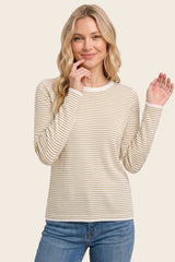 Ivory Mustard Basic Pinstripe Sweater