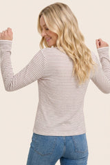 Ivory Copper Basic Pinstripe Sweater