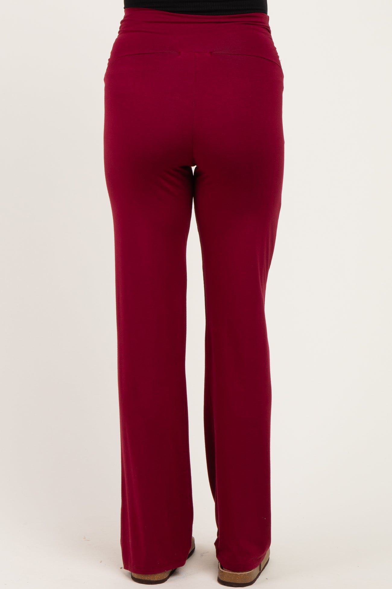 PinkBlush Burgundy Foldover Maternity Lounge Pants