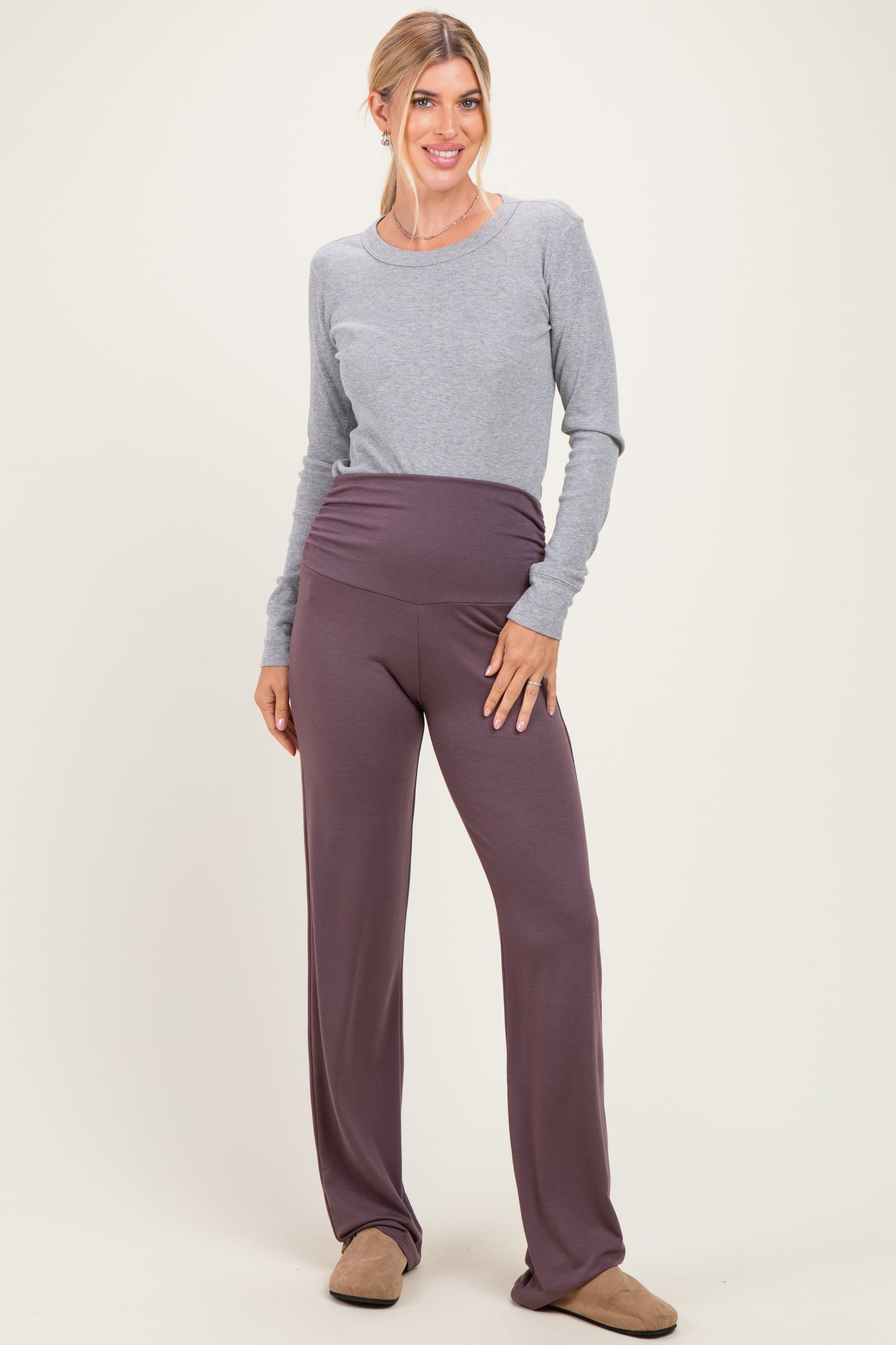 PinkBlush Purple Foldover Lounge Pants