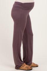 PinkBlush Purple Foldover Maternity Lounge Pants