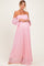 Pink Lace Off Shoulder Long Sleeve Maternity Dress