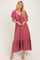 Mauve Flutter Sleeve Ruffle Hem Maxi Dress