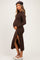 Brown Mock Neck Front Slit Long Sleeve Maternity Maxi Dress