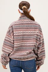 Ashwood Printed Fleece Oversized Half Zip Maternity Pullover