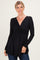 PinkBlush Black Long Sleeve Draped Front Nursing Top