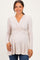 PinkBlush Oatmeal Long Sleeve Draped Front Maternity Nursing Top