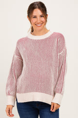 Cabernet Two Tone Oversized Maternity Sweater