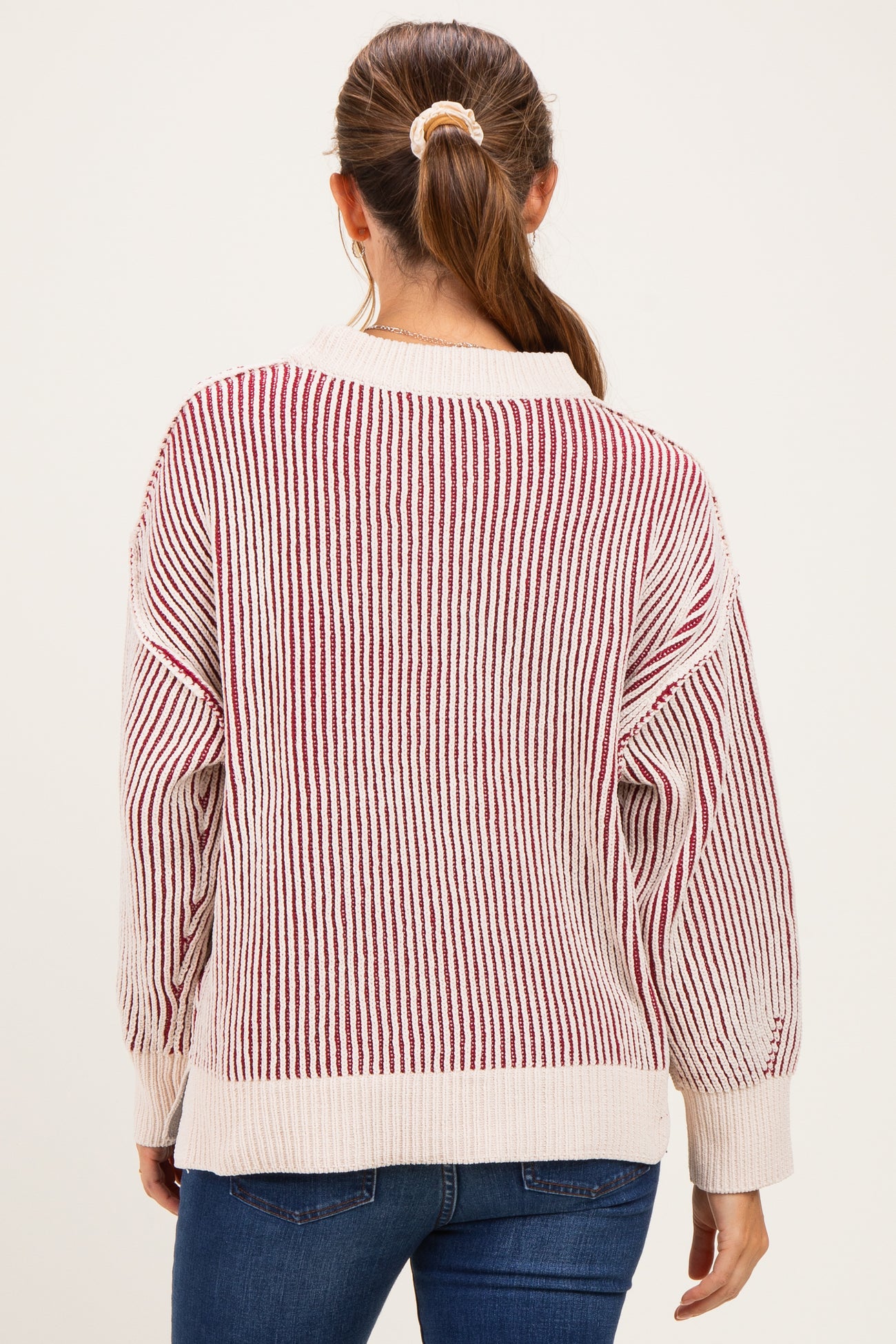 Cabernet Two Tone Oversized Maternity Sweater