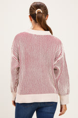 Cabernet Two Tone Oversized Maternity Sweater