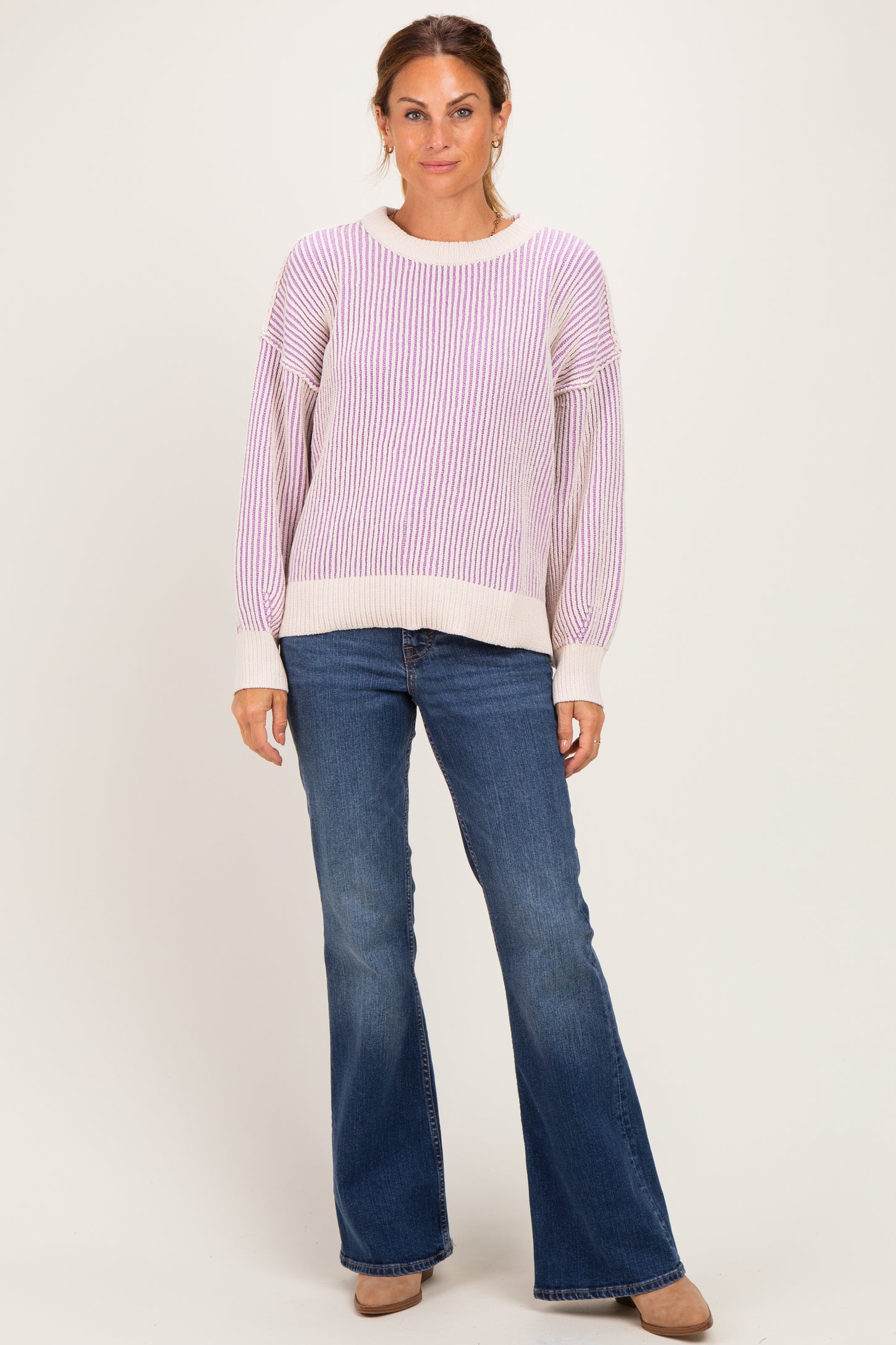 Lavender Two Tone Oversized Sweater
