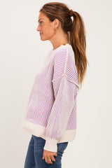 Lavender Two Tone Oversized Sweater